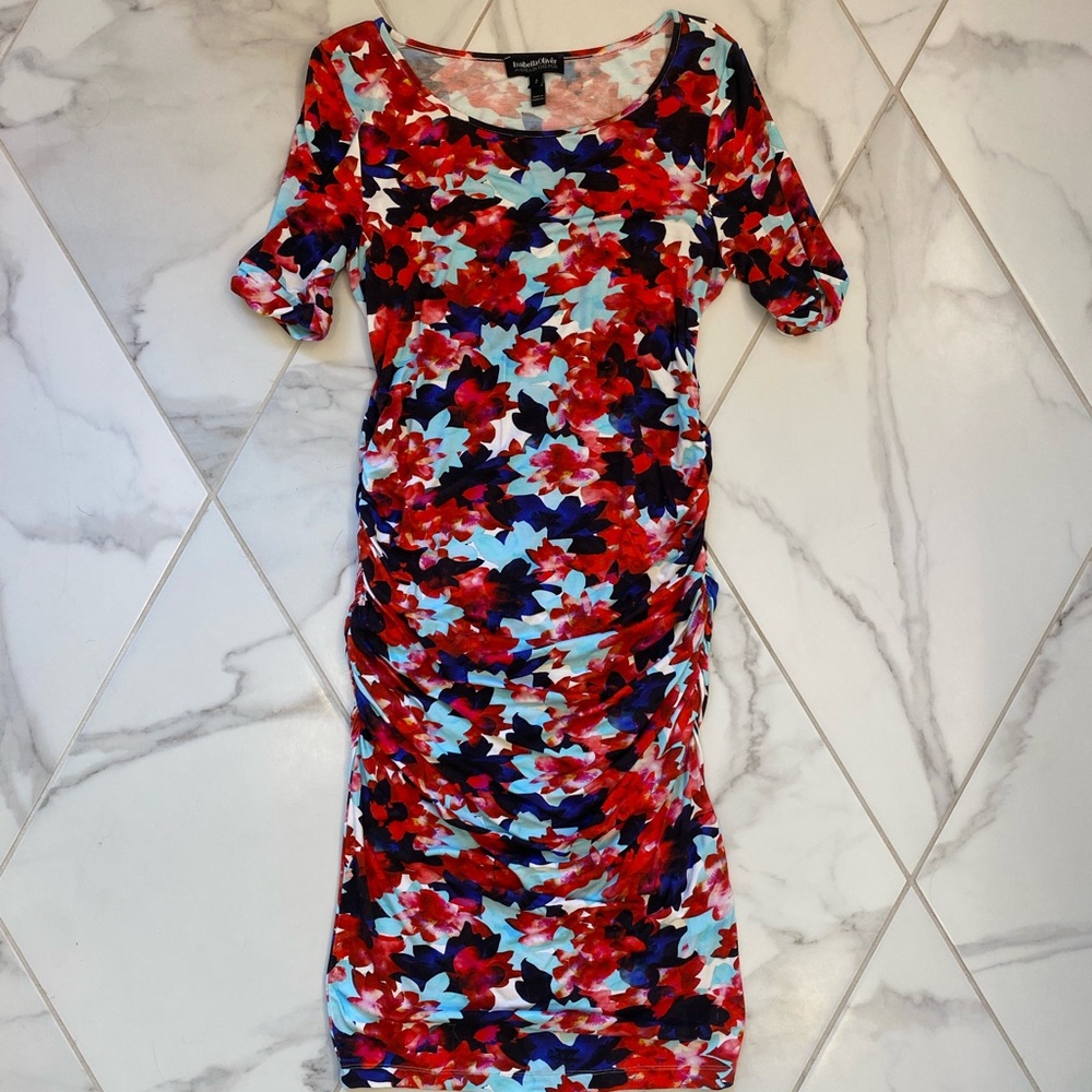 Small Side-Ruched Maternity Dress (MIDI)
